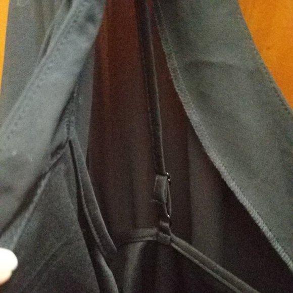 [M] Black Sheer Lined V-Neck Flutter Sleeve Midi Dress - Picture 6 of 6